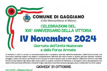IV NOVEMBRE 2024 - Celebrazioni del 106&#176; anniversario della Vittoria