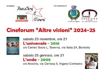 Rassegna cinematografica &quot;Altre visioni&quot; - 25 gennaio
