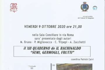 Presentazione del XII quaderno del Il Rachinaldo: &quot;Semi, Germogli,Frutti&quot;