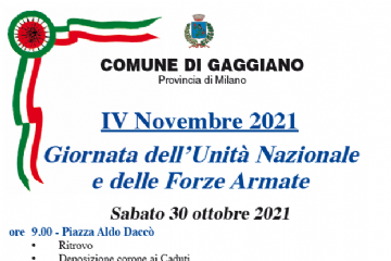 IV Novembre, Giornata dell’Unit&#224; Nazionale e delle Forze Armate