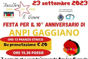 Festa 10&#176; Anniversario di Anpi Gaggiano