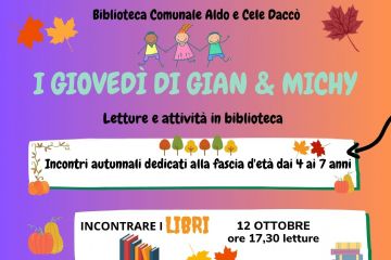 I Gioved&#236; di Gian &amp; Michy - Lettura ed attivit&#224; in Biblioteca  - Incontrare i libri